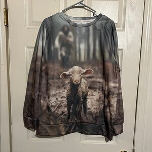 SHEIN Gray Animal Print Sweater